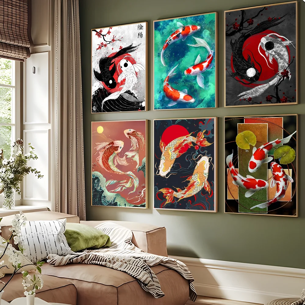 

Koi Anime Posters Sticky HD Quality Wall Art Retro Posters For Home Room Wall Decor