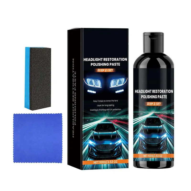 Headlight Polish Cream 100g Car Headlight Repair Cream Headlamp Restoration For Yellowing Oxidation Blur And Cracking For Cars