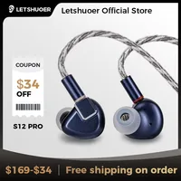 Auriculares Intrauditivos con Cable Letshuoer S12 PRO, Auriculares HiFi con Controlador Magnético Planar de 14.8 mm, Auriculares IEM, Monitor de Audio de Alta Fidelidad