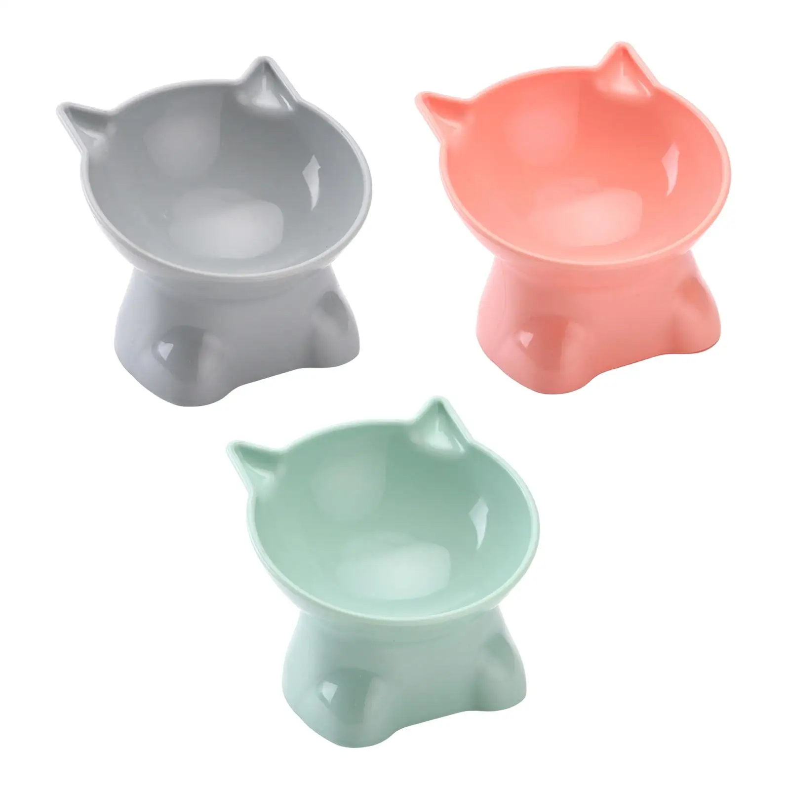 Raised Cat Bowl Portable Anti Slip Pet Feeding Dish Lightweight Stable Protection Cervical Kitten Water Bowl for Indoor Cats