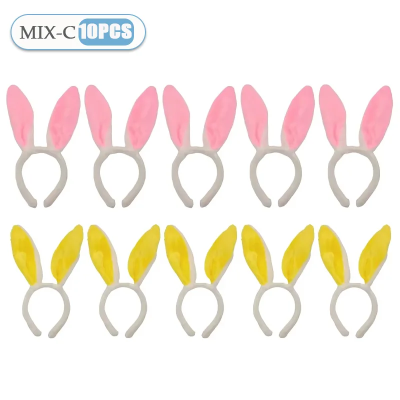 1-20PCS Pink Rabbit Ear Headbands Cute Plush Bunny Ears Hairband Easter Decorat Costume Party Cosplay Hair Hoop Hair Accessories image 3