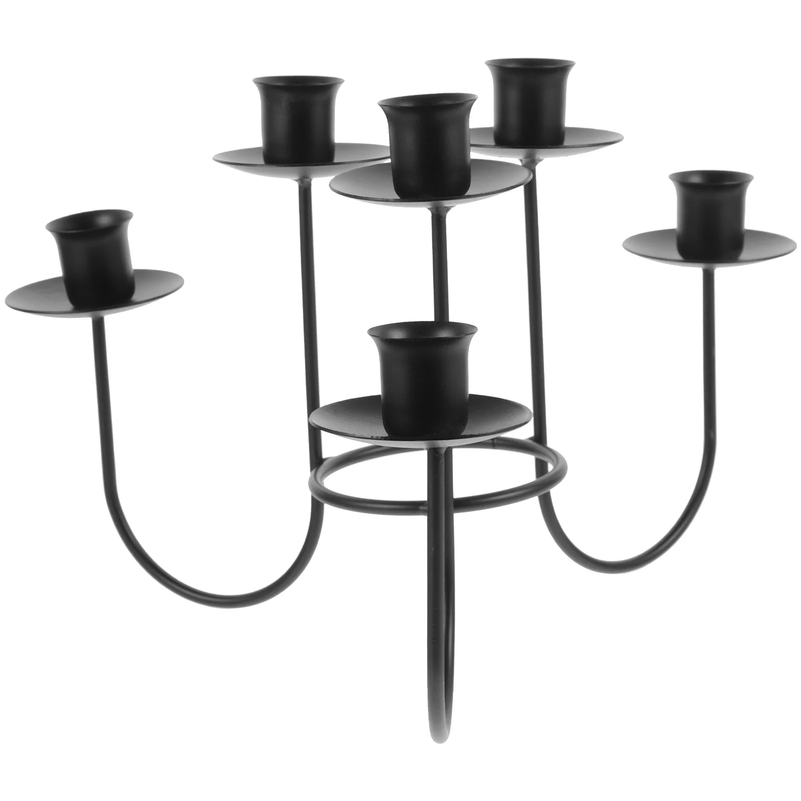 

Six-Head European Style Wrought Iron Stand Vintage Decorative Candlestick Holder Romantic Dinner Table Decoration Wedding