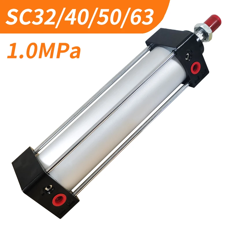 SC 32 40 50 63 Bore Pneumatic Air Cylinder Piston 50 75 100 150 200  300 400 500 600 800 1000mm Stroke Double Acting Cylinders