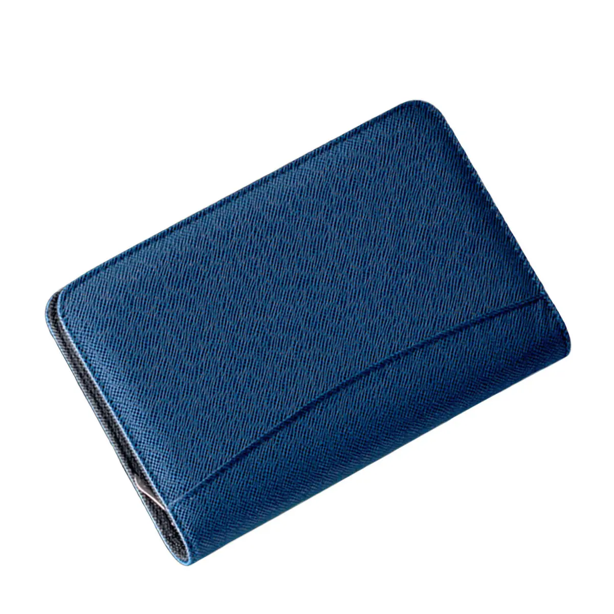 PU Cover Royal Blue A6 Zipper Notebook Loose-Leaf Business Notepad Portable Calculator Travel Agenda Manager Office