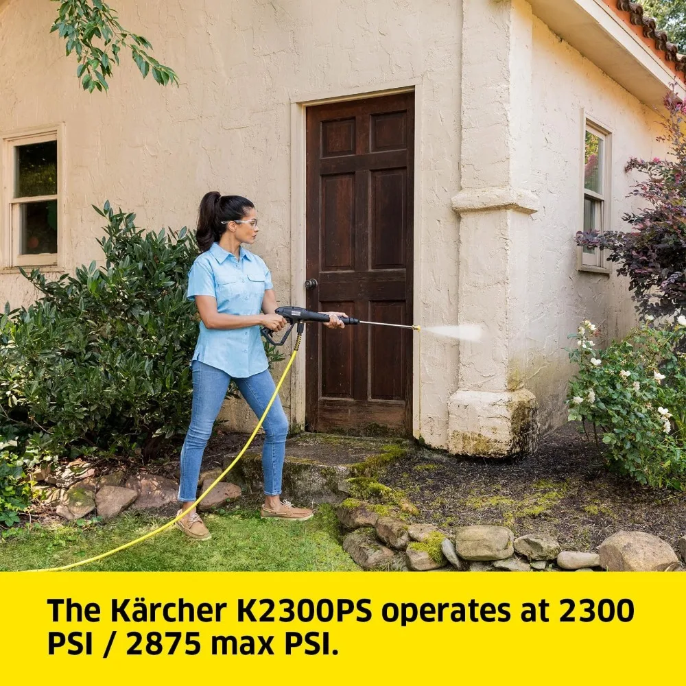 Pressure Washer K2300PS, 4 Spray Nozzles, Detergent Tank, Hose Reel, For Cars, Driveways, Siding