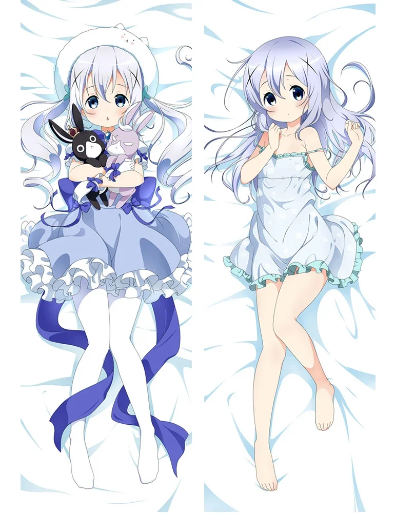 The New Gochumon wa Usagi Desu ka? Japanese Anime Kafuu Chino Dakimakura Body Decorative Pillowcases Hugging Pillow Cover Case