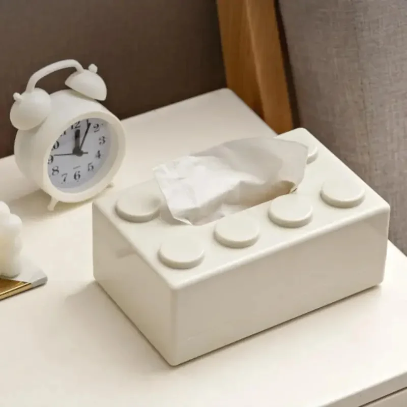 Building Blocks Tissue Box Creative Punch-free Wall-mounted Tissue Box Spring Paper Towel Holder Bathroom Waterproof Tissue Box image 6
