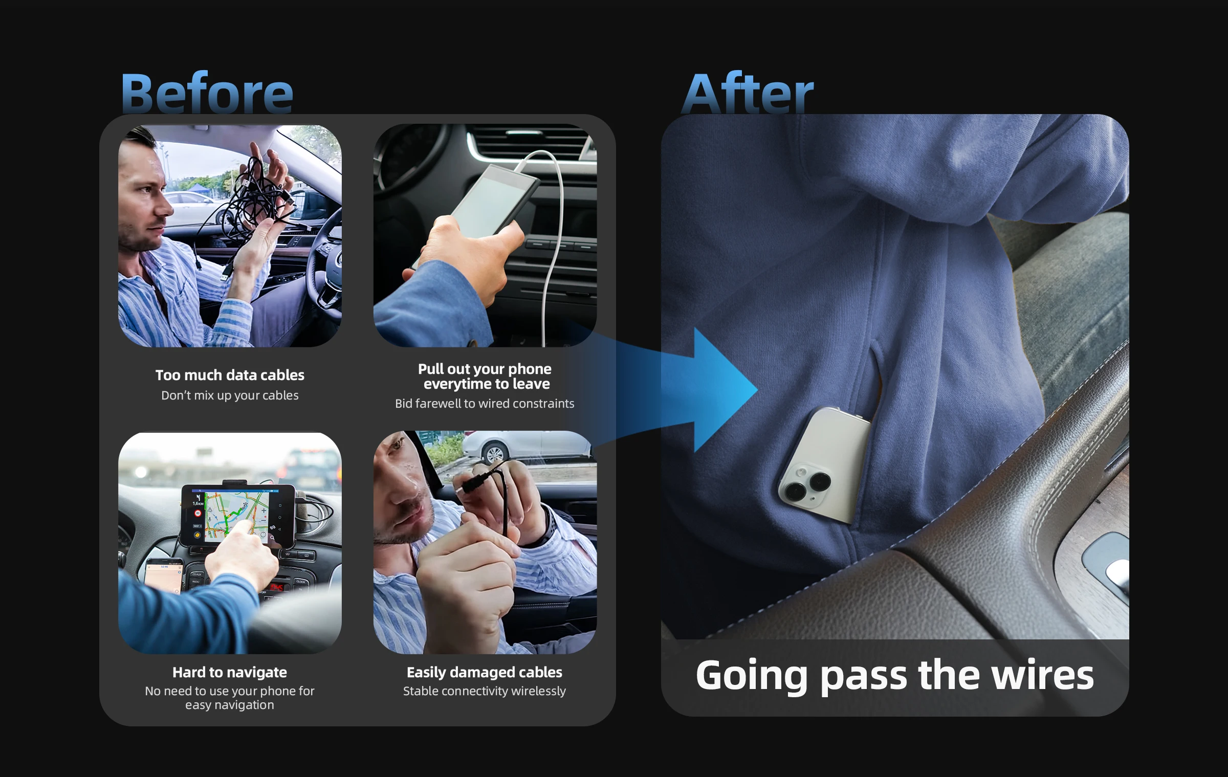 Ottocast MX Draadloze CarPlay Android Auto AirPlay 3-in-1 Adapter, Draadloze Ottoadapter Dongle Voertuig met CarPlay of Android Auto vanaf 2016 (AirPlay alleen beschikbaar op iPhone