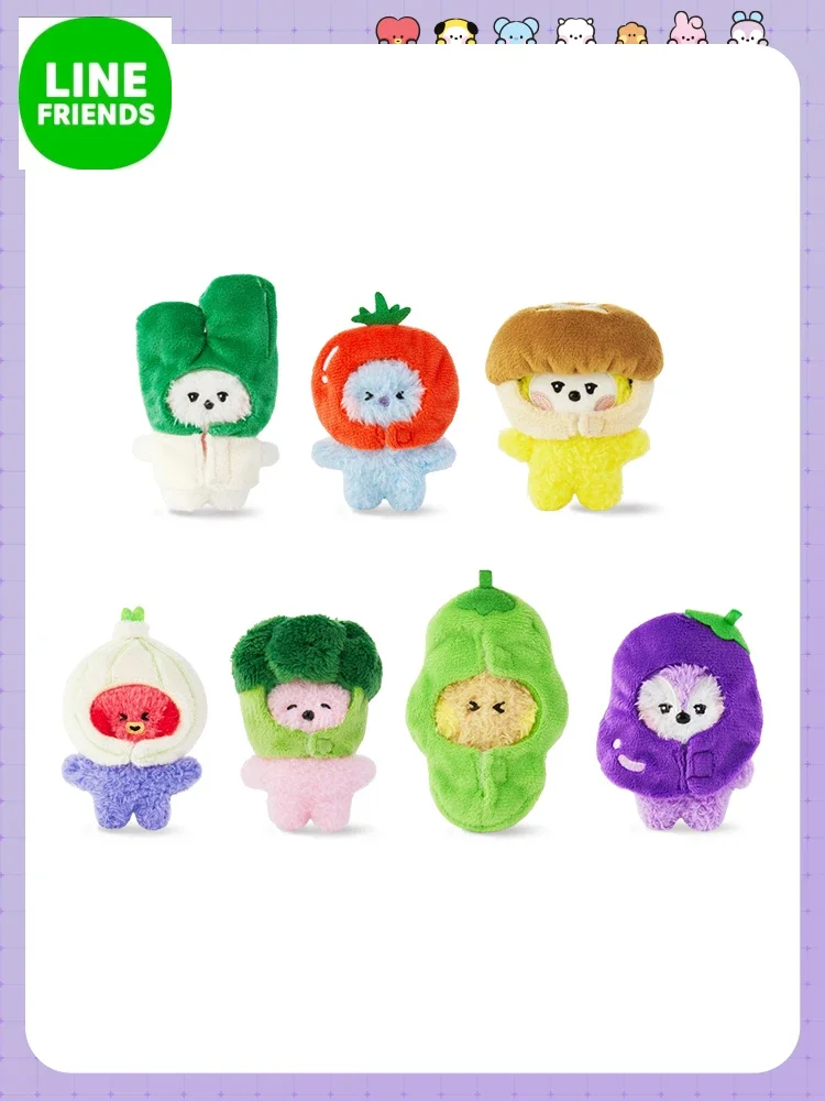 Line Friends Minini RJ SHOOKY CHIMMY VEGGIE Vegetable Series  Doll Cute Girl Birthday Gift Christmas Gifts