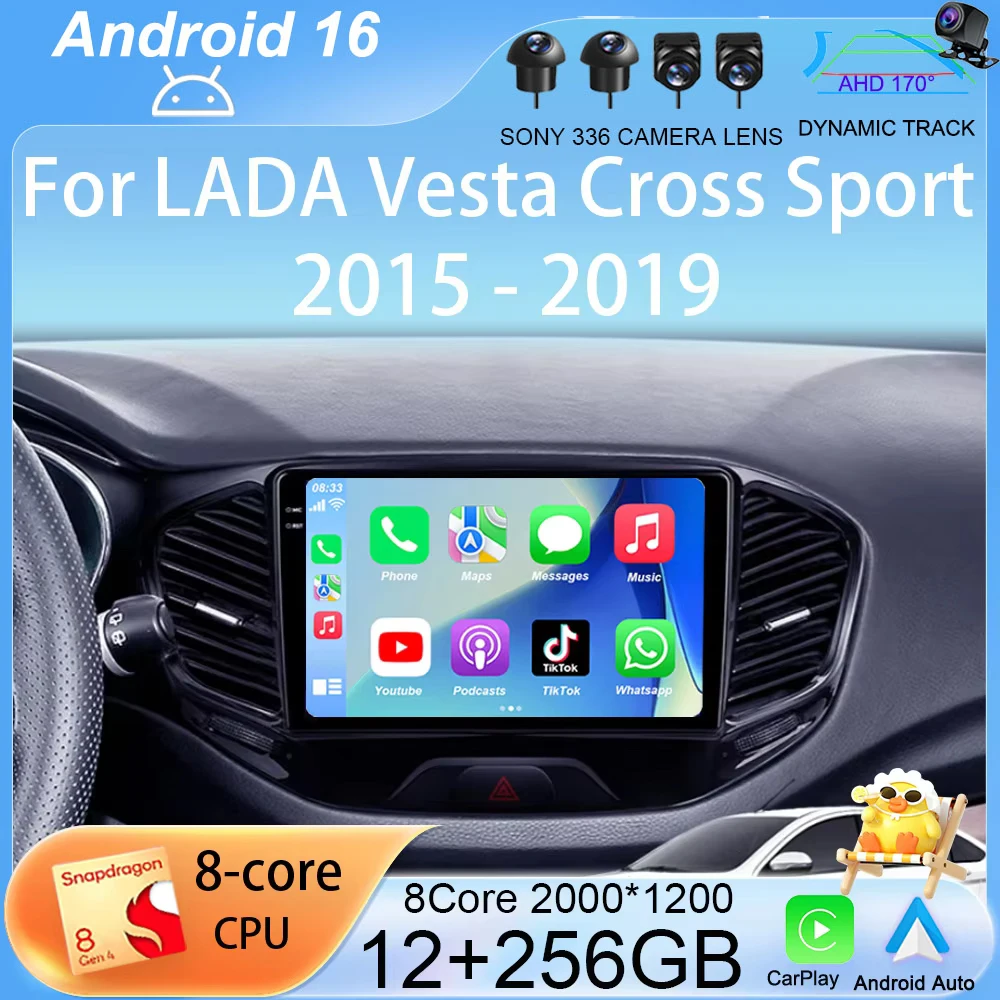 

Android 16 Carplay Auto 2 din Car Radio For LADA Vesta Cross Sport 2015-2019 GPS Navigation Multimedia Video Player 2Din Stereo