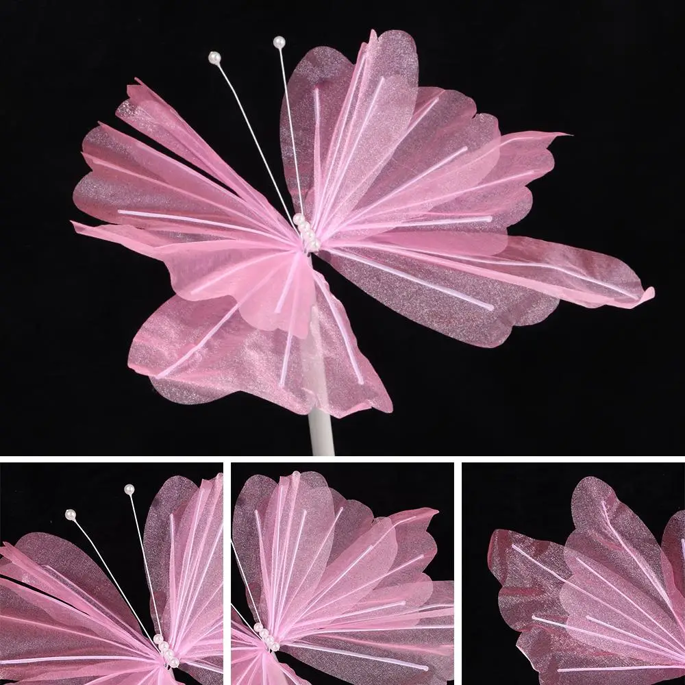 NEW Silk Artificial Butterfly Flowers Colorful 30cm Large Butterfly Artificial Flowers Giant Photography Props Road