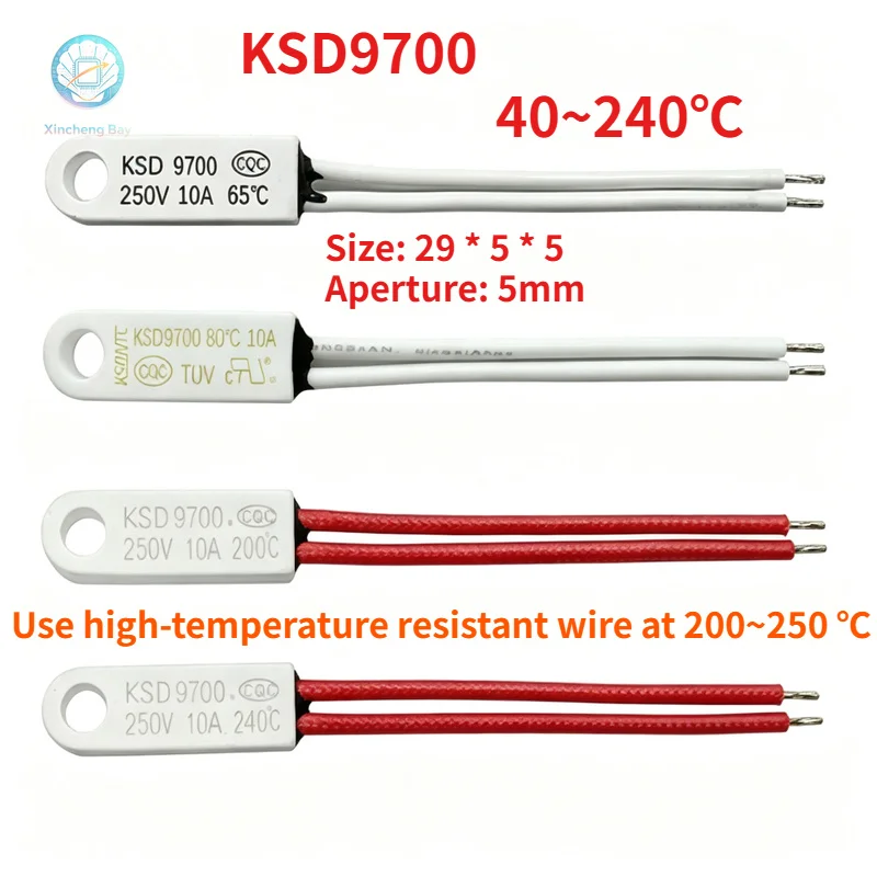 KSD9700 40C-250C 10A 250V Ceramics Normal Close Normally Open Thermostat Thermal Protector 45 50 85 90 95 150 180 200 240