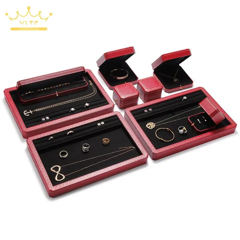 

Luxury Jewelry Storage Box Ring Bracelet Necklace Packaging Case Jewelry Display Viewing Tray Gift Packaging Supplies