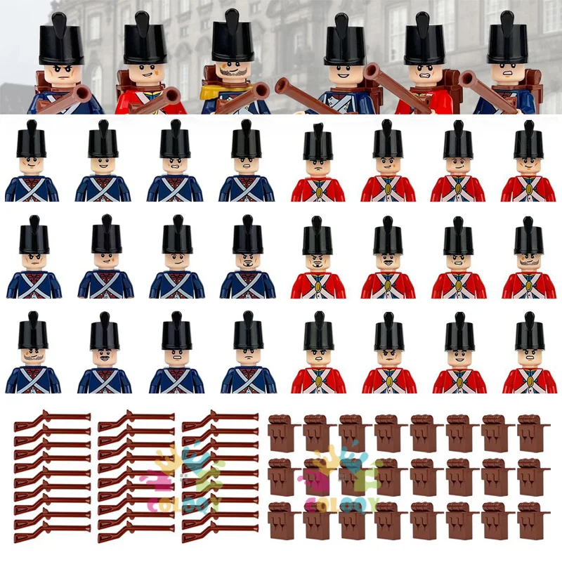 Kids Toys Imperial Navy Building Blocks Red Blue General Soldiers Mini Action Figures Toys For Kids Christmas Birthday Gifts