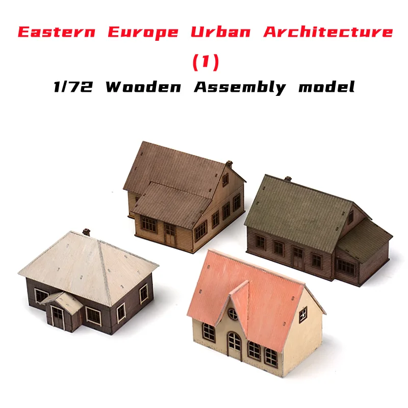 

1/72 Eastern Europe Town Wooden Assembly Model DIY Handmade Building