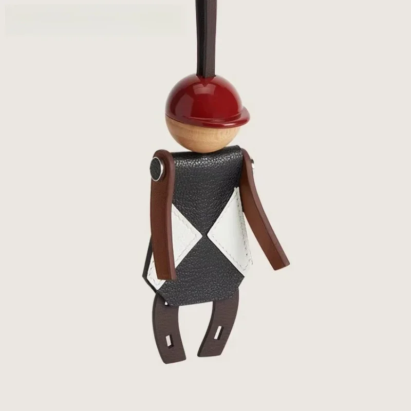 Purely handmade, European and American style, light luxury, small jockey puppet, imported, goatskin, genuine leather,