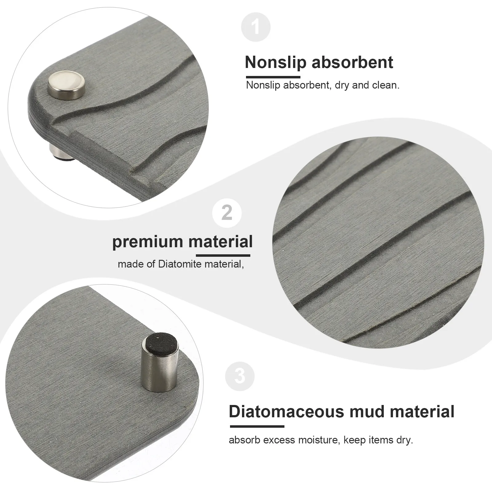 

Diatomite Coaster Sink Cup Organizer Quick Dry Absorbent Pad Non Slip for Washbasin Soap Holder Drink Table Coasters