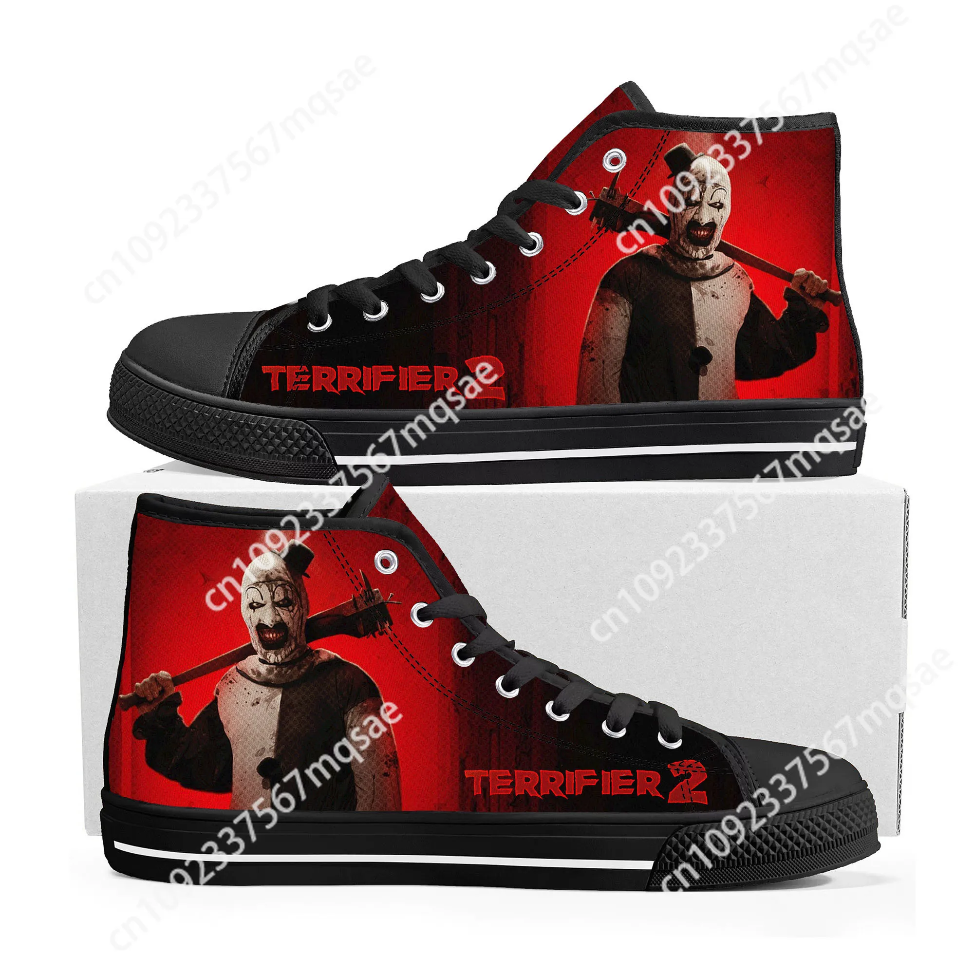 

Terrifier Clown halloween High Top Sneakers Mens Womens Teenager Canvas Sneaker Casual Custom Made Shoes Customize DIY Shoe