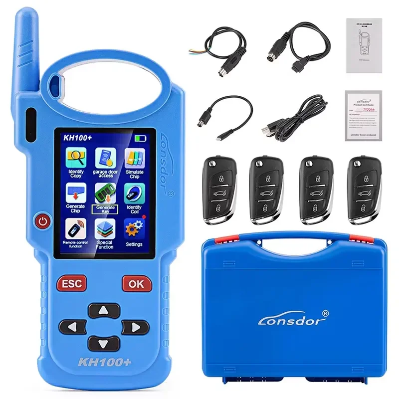 2026 Lonsdor KH100+ Hand-Held Key Programmer With Four Remote Keys Added India Car Models