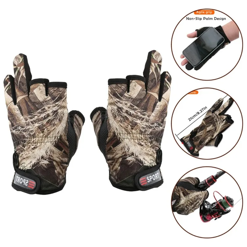 Lightweight Fishing Gloves Anti Slip Design Breathable Fabric Suitable for All Wrists Perfect for Warmer Weather 1 Pair