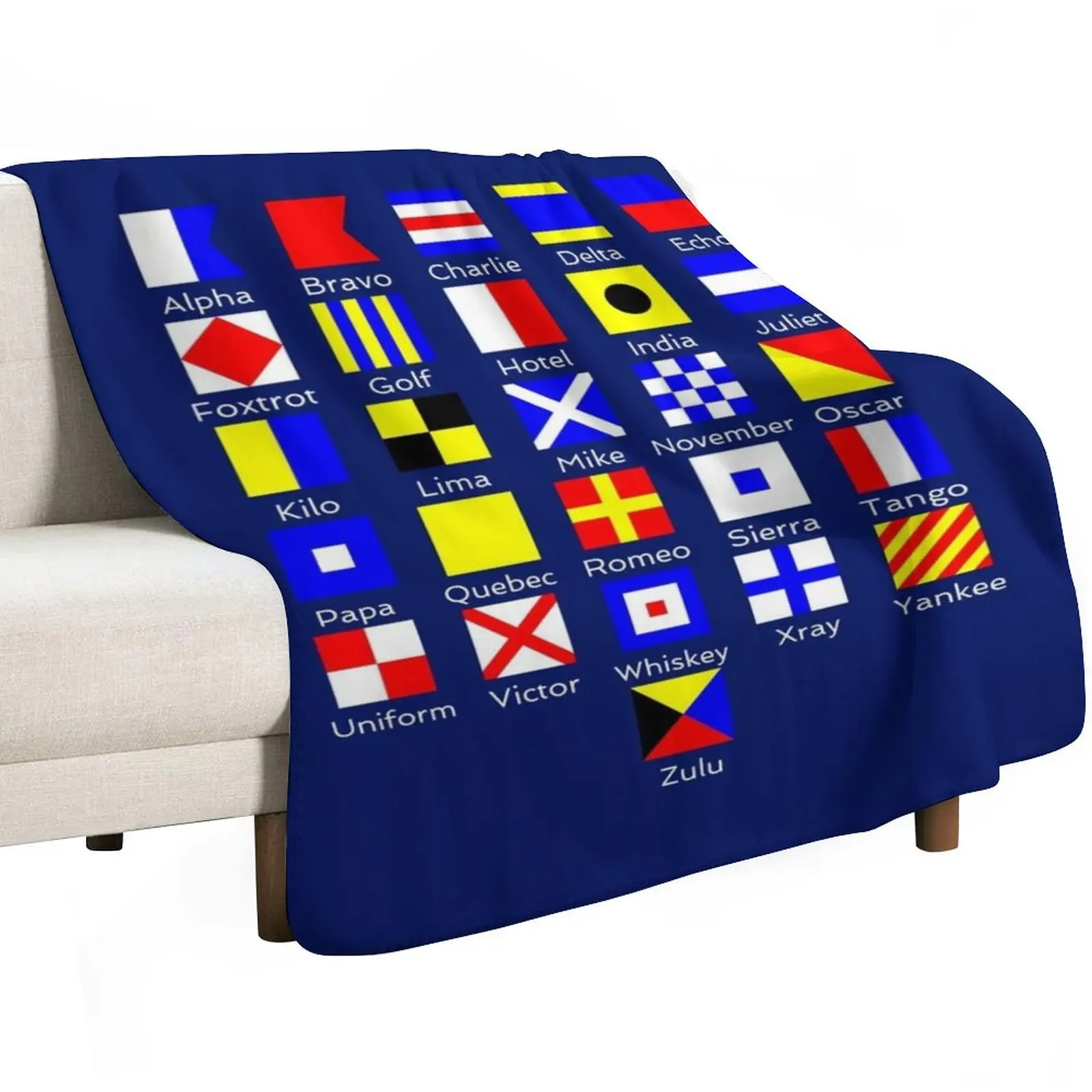 Sailing Nautical Signal Flag Alphabet Throw Blanket for sofa warm for winter Sofa Loose bed plaid Large Blankets