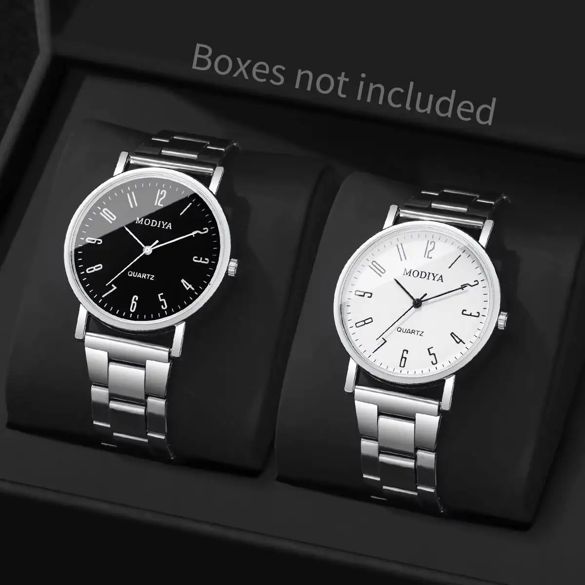 2 ピース/セットファッションメンズビジネス腕時計カジュアルメンズアナログクォーツ時計リロイ Hombre (箱なし)