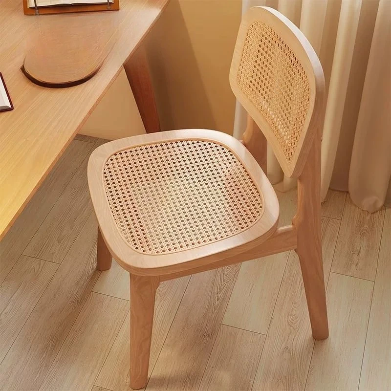 For Simple solid wood dining chair household rattan bed and breakfast restaurant chair back chair rattan  meal