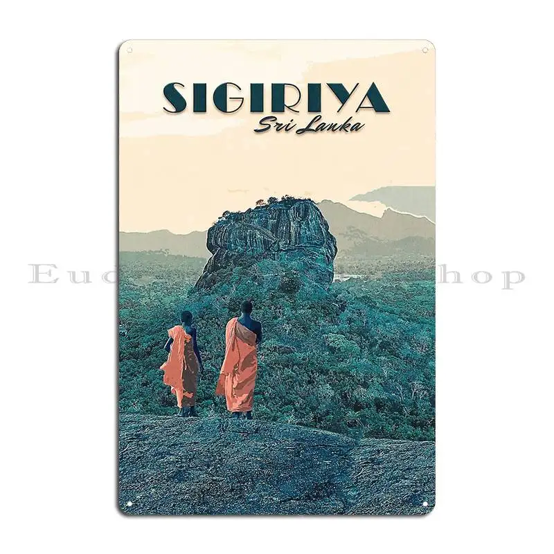 Sigiriya Travel Poster Sri Lanka Lion Rock Metal Sign Plaques Wall Decor Bar Cave Pub Plates Designer Sign Tin Sign Poster