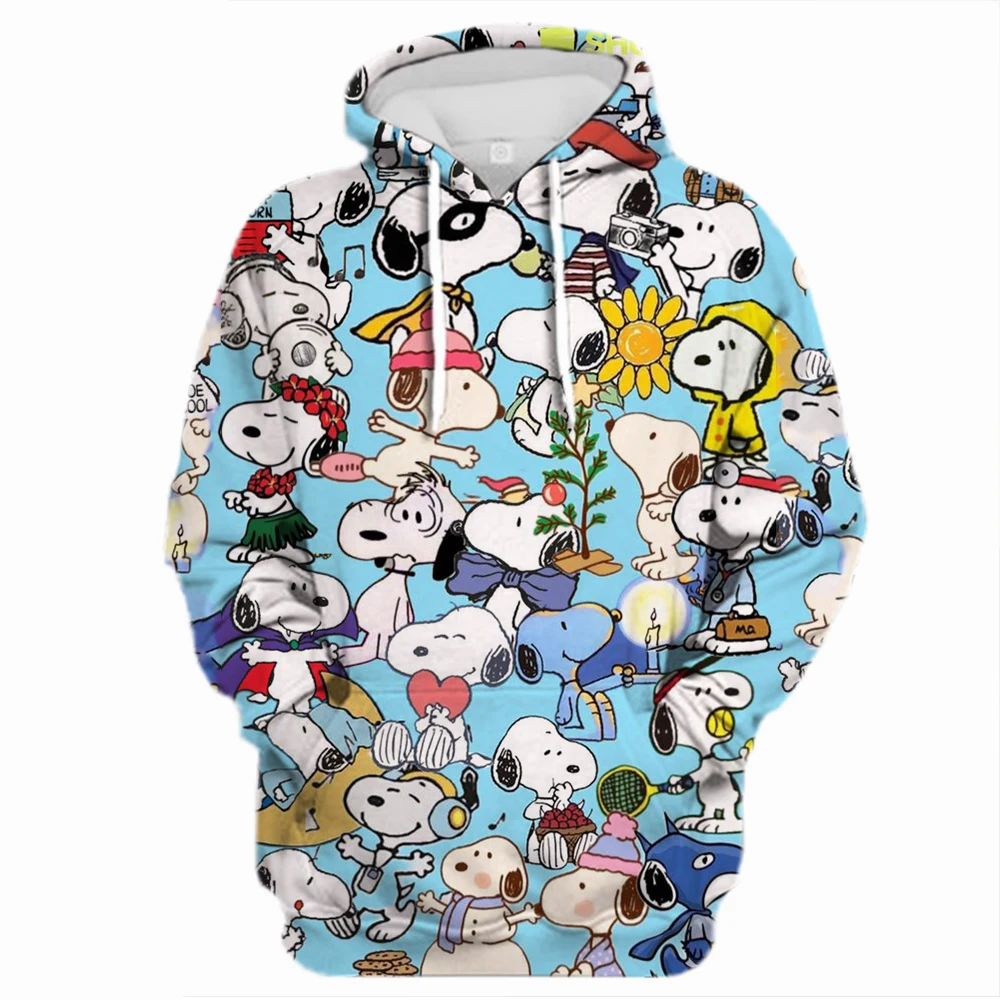 

Autumn Winter Commuter Women Casual Snoopy cartoon print Round Neck Pullover Loose Long Sleeve Hoodie Women's Top