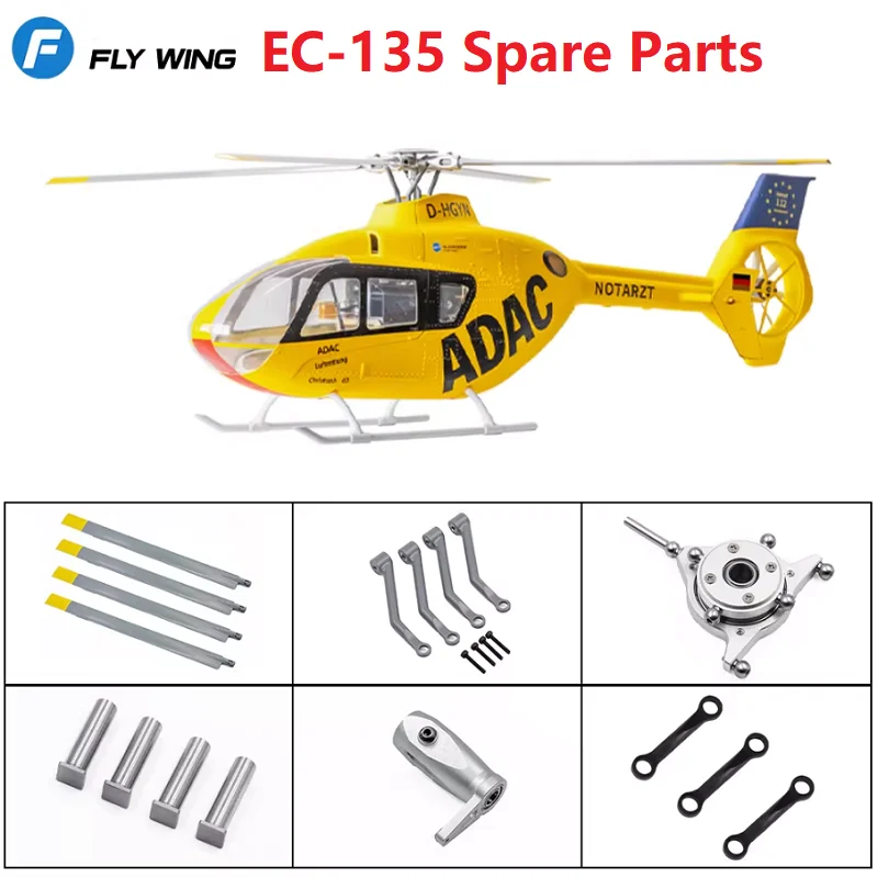 

FLYWING EC-135 470 Size Scale Helicopter Parts EC135 Parts Accessories Main Blade Gear Motor ESC Rotor Head Tail Servo etc.