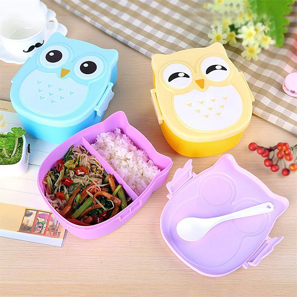 1/2PCS Urijk Owl Lunch Box Bento Box Portable Food Container For School Kids Child Student Food Storage Box Portable Outdoor