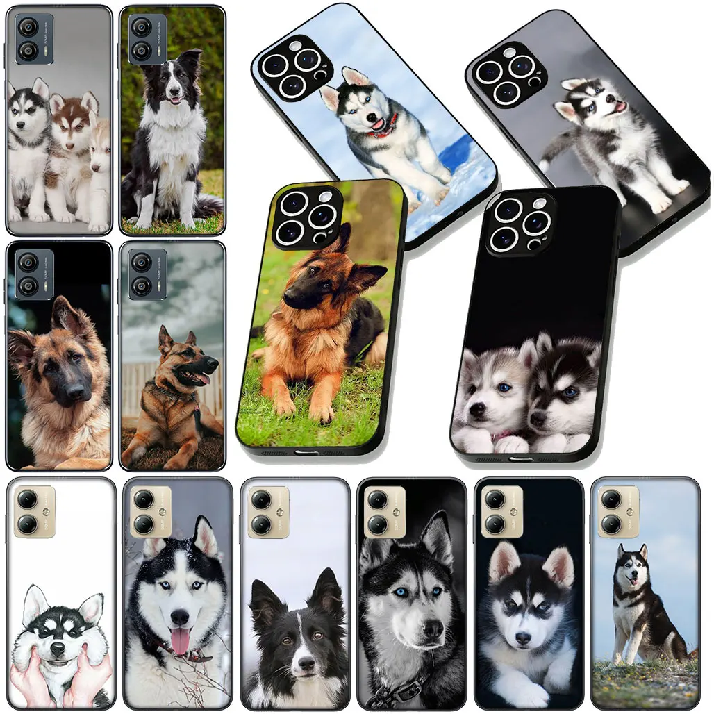 Чехол для телефона Motorola Moto Edge 50 30 Fusion 40 neo Ultra Pro E14 G20 E15 G35 G84 G13 G53, чехол для телефона с немецкой овчаркой, Husky Dog