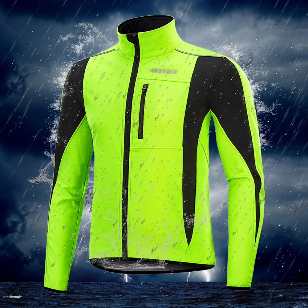 Cycling Jacket Warm Up Thermal Fleece Cycling Jacket Bicycle MTB Road Bike Clothing Windproof Waterproof Long Jersey Jersey