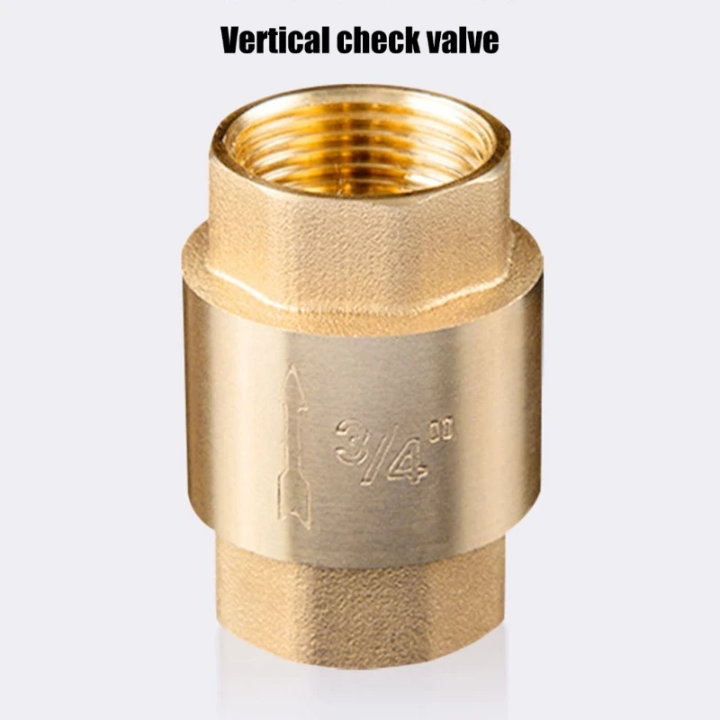 Brass Thread Inline Spring Check Valves DN20/DN15 Single Way Connector Water Non Return Valves Plumbing Fitting Accessory D2RD