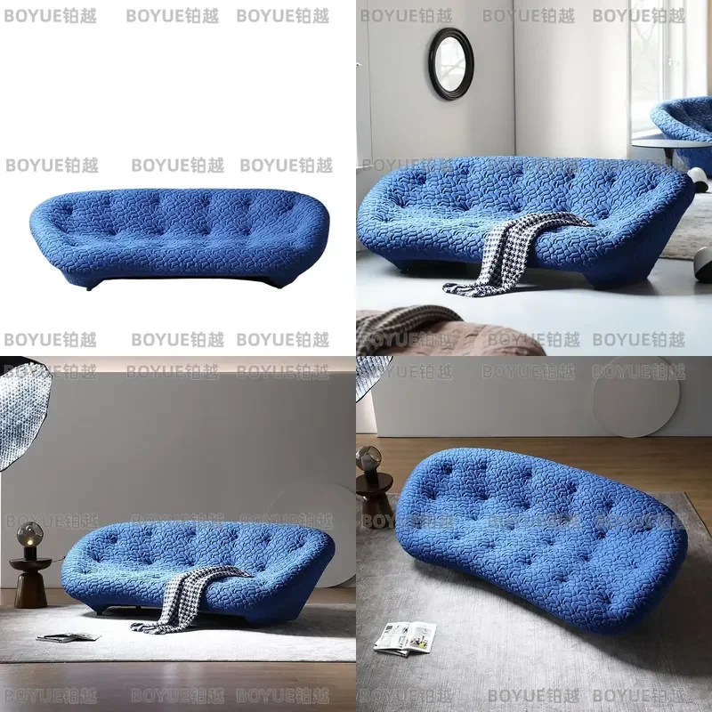 Italian Minimalist Shell Sofa Modern Large Floor Seating Ploum Style Living Room Furniture Simple Design Villa Decor