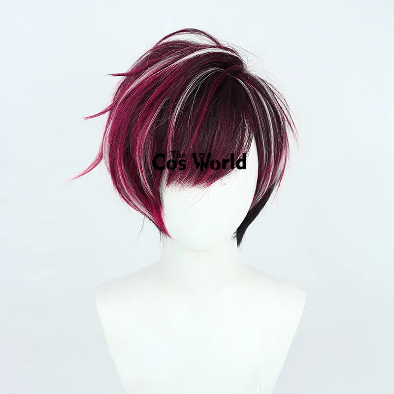 Virtual YouTuber VTuber XSOLEIL Ver Vermillion 25 cm Breve Anime Parrucche Cosplay Fibra Resistente Al Calore Capelli Sintetici + Protezione Della Parrucca