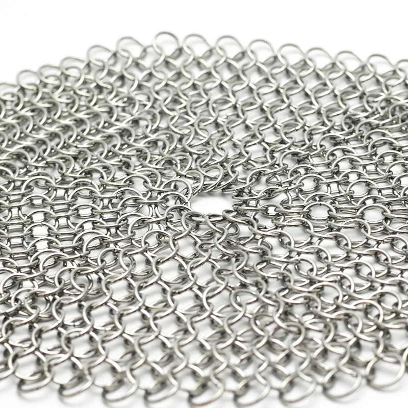 Leeseph Kitchen Cleaning Ring Stainless Steel Cleaner Chainmail Scrubber Accessories Reusable Washing Net Cleaning Tool for Home