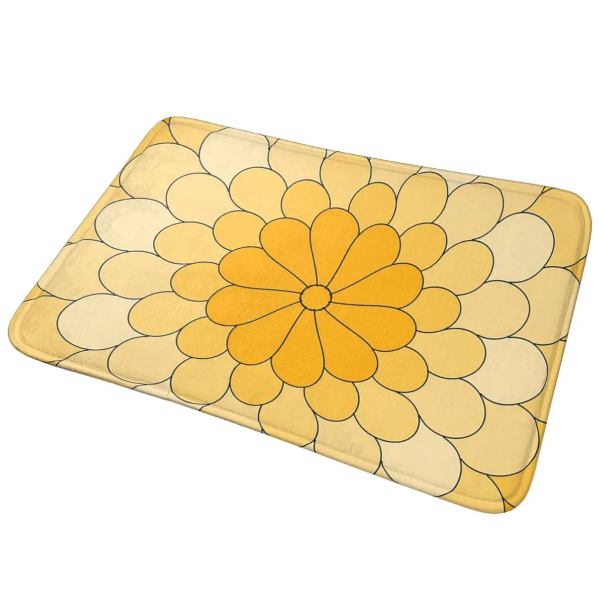 

Yellow Flower Non-slip Doormat Floor Mat Absorbent Mat Carpet Rug for Kitchen Entrance Home Bathroom Living room Footpad Mats