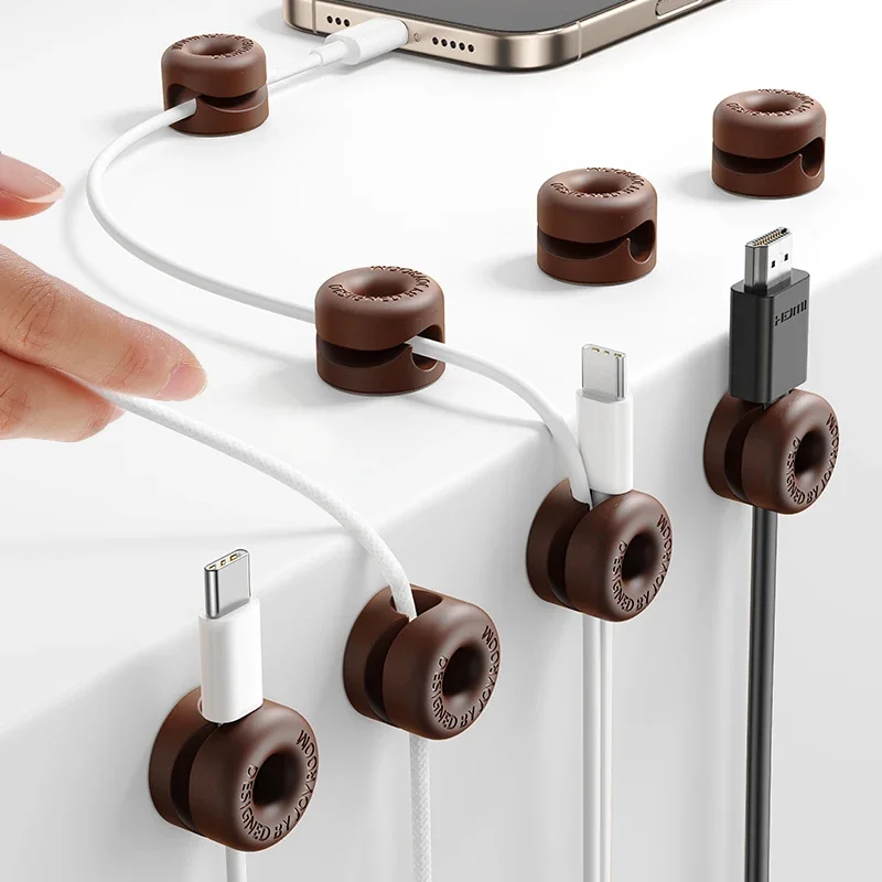 

Joyroom, 8 упаковок, органайзер для шнура, зажимы для кабеля, 1 с боковой защелкой, силиконовый держатель шнура, клейкие зажимы для шнура, JR-ZS568