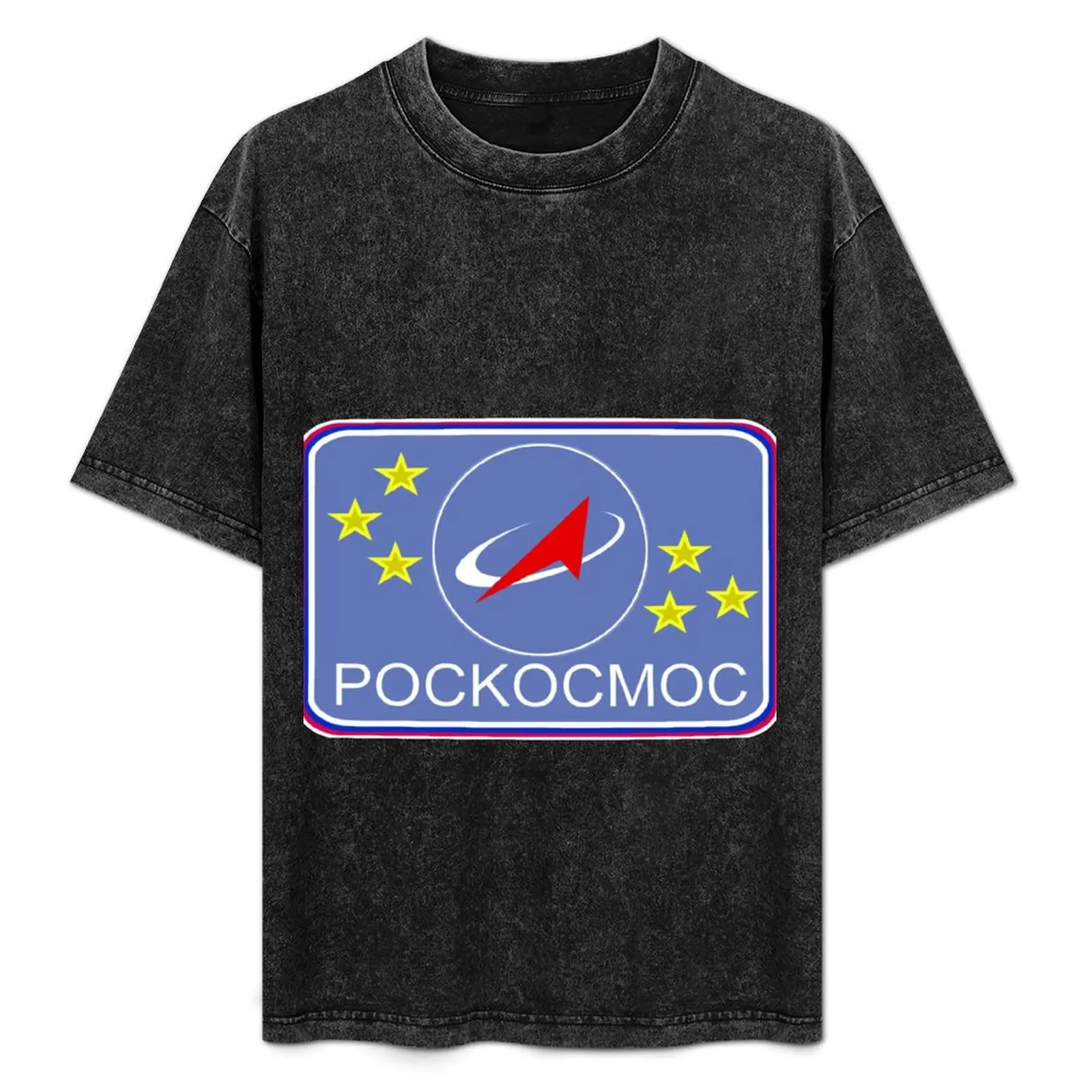 

Roscosmos - Flight Suit Patch T-Shirt Casual Loose Short Sleeve Tee for Men