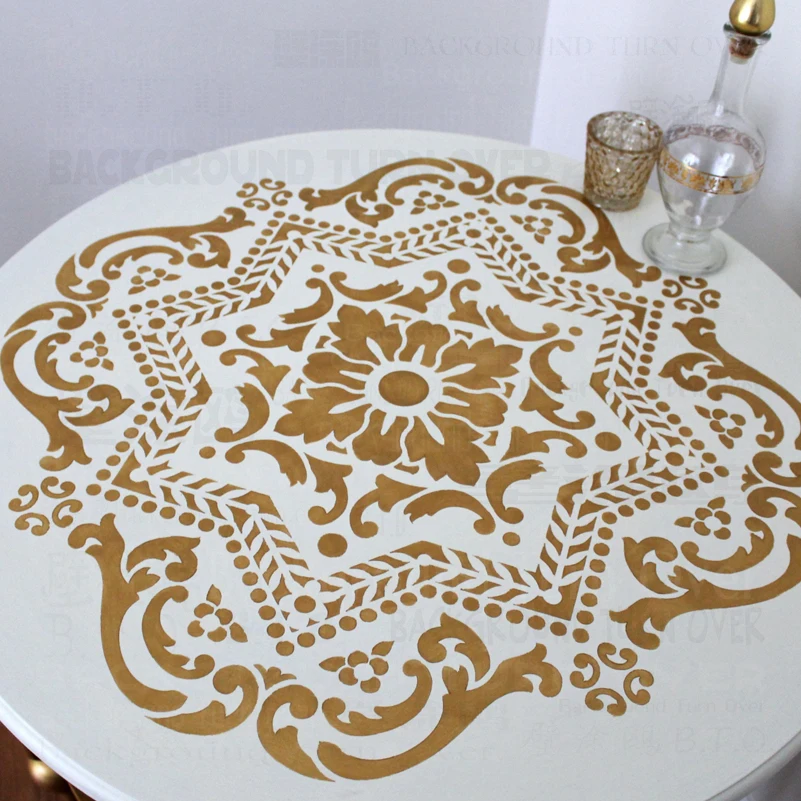 

40cm - 80cm Stencil Wall For Plaster Painting Decorative Template Furniture Makers To Paint Decor Mandala Square Big Huge S487