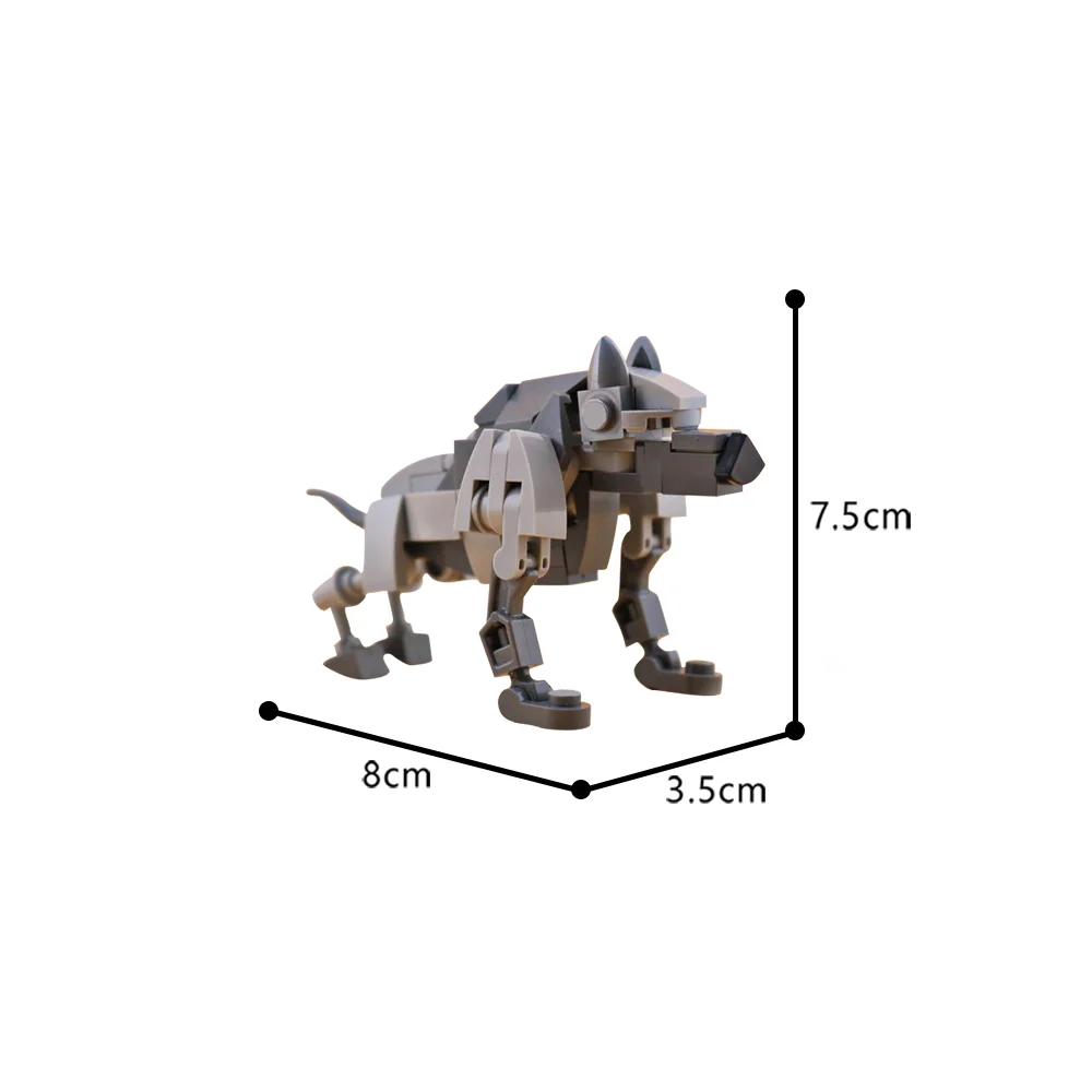 Goobicks โมเดล Warg หมาป่าสีเทาสุดสร้างสรรค์ของเล่นบล็อกตัวต่อสำหรับเด็ก