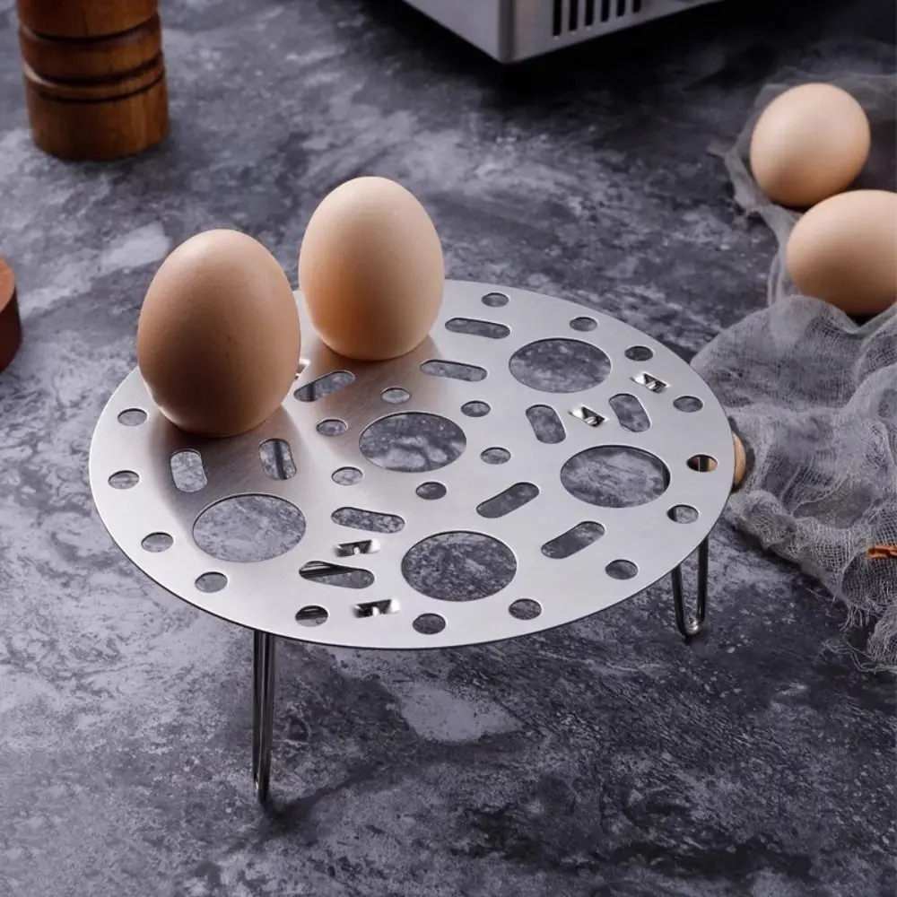رف بيض على البخار من الفولاذ المقاوم للصدأ قابل للطي، سلة باخرة عالية القدم، سميكة ومتينة للمطبخ بالبخار على البيض #1