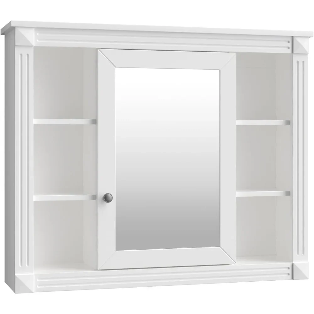 Bathroom Medicine Cabinet with Mirror, Wall Mounted Over Toilet Storage Cabinet Organizer with Doors and Shelves for Bathroom L