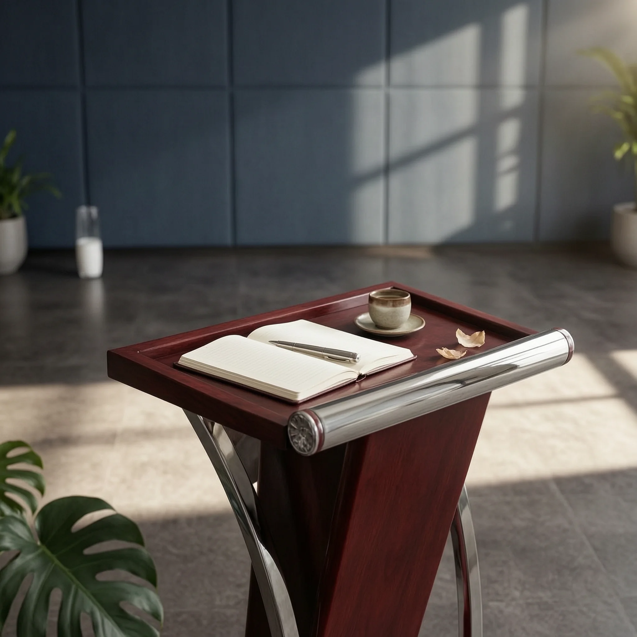 Podium with Slanted Top Ergonomic Reading Desk Lectern Podium Sturdy Furniture Sturdy for Speakers, Conference Rooms
