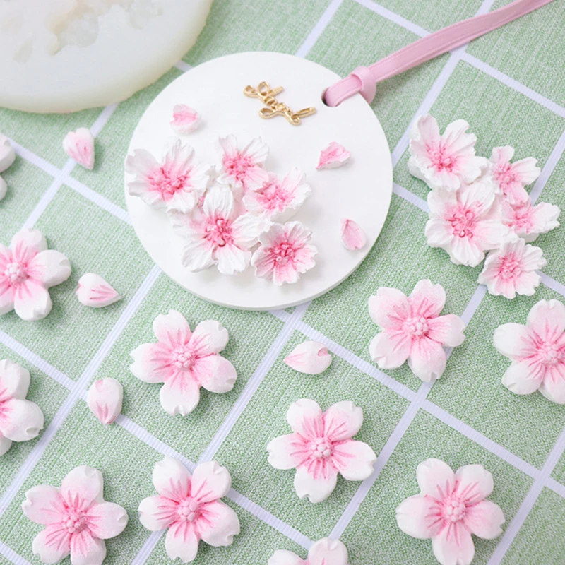 Rose Flower Shaped Chocolate Mold Mini 6 Holes Cherry Blossom Silicone Mold Cake Decorative Tool 10.8*10cm