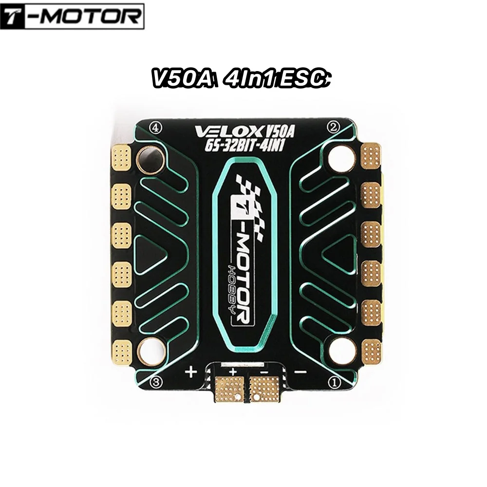 T-motor Velox V50a 50a 32bit Blheli32 4in1 Бесщеточный Esc 3-6s Lipo W/tmotor T4 02 Esc Прошивка 30,5x30,5 мм для гоночного дрона Fpv T-motor Velox V50a 50a 32bit Blheli32 4in1 Бесщеточный Esc 3-6s Lipo W/tmotor T4 02 Esc Прошивка 30,5x30,5 мм для гоночного дрона Fpv