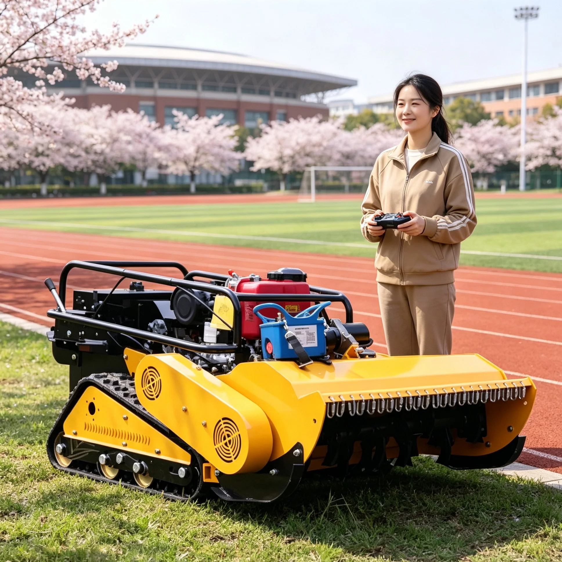 Customized Landscaping Contractor Commercial Crawler Grass Cutter, High Hourly Output Shortens Large Project Cycle