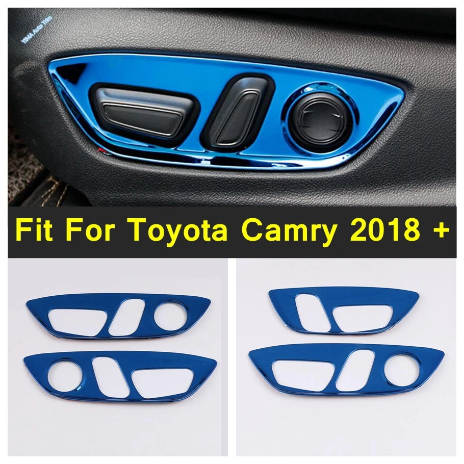 

Interior Frame Mouldings Seat Adjustable Knob Button Switch Cover Trim For Toyota Camry 2018 - 2023 Stainless Steel Accessories