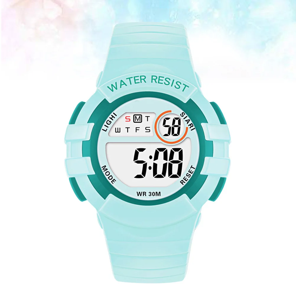 Orologio per bambini Orologio da polso da 50 m Orologio da polso digitale luminoso per bambini in Tpu per ragazzi e ragazze Azzurro
